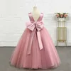 Girl's Dresses Elegant Girls Party Dress for Wedding Birthday White Teen Bridesmaid Gowns Communion Pageant Children Long