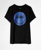 Nowy Zadig Voltaire 24ss Summer bawełniana nisza designerska T-koszulka prosta angielska litera vintage tee szczupła okrągła szyja luźne kobiety krótkie t-shirt pullover t-shirt ZV