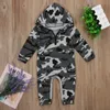 Rompertjes 0-24M Baby Jongen Hooded Jongen Camouflage Romper geboren Baby Camo Lange Mouw Romper Baby Jumpsuit Jongens Outfit Warme Lente Herfst 230606