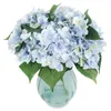 Dekorativa blommor konstgjorda siden 14 Big Head Hydrangea Bouquet för bröllopsrummet El Blue White