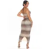 Sukienki robocze RMSFE 2023 LADY Cyfrowy druk Seksowna suwarka bez ramiączek długa spódnica torba modowa biodra dwuczęściowa sukienka