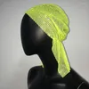 Gorros Y2K Feminino Boné Brilhante Diamante Bandana Faixa de Cabelo Cristal Strass Meia Arrastão Turbante Chapéu Streetwear Muçulmana Lenço de Cabeça Touca