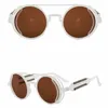 Автомобильная мода панк круглые солнцезащитные очки для женщин и мужчин готические линзы очки в стиле стимпанк стиль