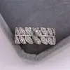 Anneaux de mariage mignon femme petit Zircon blanc feuille anneau de luxe couleur argent CZ pierre mode plante fiançailles pour les femmes