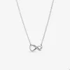 Sparkling Infinity Collier Halsband för Pandora 925 Sterling Silver Party Jewelry Designer Halsband för kvinnor Girl Grif Chain Halsband med originallåda