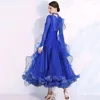 Stage Wear Sexy Ballroom Dance Dress Women Long Sleeve Modern Dancewear Costumes Standrad Waltz Performance Competition Clothes