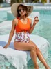 Moderskap Swimwears Summer Maternity Gravid Women's Swimsuit Premama Color Block Badkläder Baddräkter Hög midja Beach Wear Graviditet Tankinis T2306