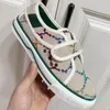 Sapatos casuais de alta qualidade 2023 tênis de grife lona mulher homem mocassim branco azul verde multicolorido sola de borracha letra bordado sapato