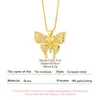 Pendant Necklaces Luxury Elegant European And American Shiny Zircon Butterfly Necklace For Women Girl Fashion Trendy Jewelry Wholesale