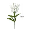 Decorative Flowers 35cm 5-Fork Imitation Bell Orchid Single White Small Lily Of The Valley Plastic Flower DIY Home Decoration