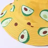 Sombreros de ala ancha Sombrero de cubo de aguacate para hombres Mujeres Pescador Sol Estampado completo Playa al aire libre Viajes Gorra de verano Unisex Reversible R230607