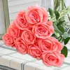 Fleurs décoratives unique soie tissu Simulation fleur artistique faux Rose Bouquet maison mariage décoration