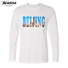 BLWHSA Tourism City Beijing Design Printed Men T-shirt Long Sleeve Autumn Young T Shirt Casual Cotton Fashion Men Clothes L230520