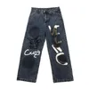 Pantaloni da uomo Streetwear graffiti jeans uomo e donna sciolto dritto personaggio dei cartoni animati retrò pantaloni casual y2k abbigliamento boyfriend jeans 230607