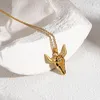 Chains Greatera Stainless Steel Bull Head Skull Pendant Choker Necklaces For Women Men Gold Plated Metal Chain Necklace Jewelry 2023