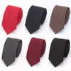 Neck Ties Men Skinny Tie Wool Fashion for Mens Wedding Suit Business Party Slim Classic Solid Color Casual 6cm Red Necktie 230605