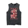 Heren T-shirts Anime Baki Hanma Print Gym Tank Tops voor Mannen Vrouwen 100% Katoen Casual Vintage Zwart Mouwloos T-shirt Gothic Vest Zomer 230607