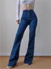 Jeans femme WOMENGAGA Sexy Micro Flare femmes taille haute mince fer à cheval pantalon Ins mode pantalon BS3O