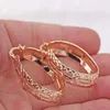 Pendientes de aro a la moda ahuecados para mujer, accesorios de joyería de moda de cobre chapados en concurso de geometría rellenos de oro