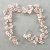 Decorative Flowers 180cm Cherry Blossom Rattan Wedding Arch Decoration Vine Artificial Home Decor DIY Silk Ivy Wall Hanging Garland Wreath