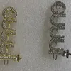 Pinces à cheveux avec lettres en cristal scintillantes, barrettes à lettres correctes pour femmes, dorées et argentées, pour fête cadeau