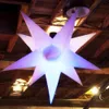 Satr de décoration géante de 1.5 m/2 m Dia 11 spikers avec étoile de lumière led suspendue gonflable en PVC léger pour l'événement de mariage de fête