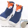 Pierwsze Walkers Cartoon Animals Baby Anti Slip Floor Socks Wysokie Buty z miękkim, grubym dzieckiem maluchów