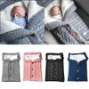 Sovsäckar födda baby vintervagn wrap varm filt stickning swaddle småbarn väska barnkammare sängkläder 230606