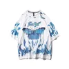 Camisetas Masculinas Hip Hop Tshirts Blue Butterfly Streetwear Masculino Harajuku Summer Short Sleeve T-Shirt Cotton Tops Tees Masculino Oversize Clothes 230606