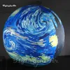 Fantástico balão de suspensão grande bola inflável enorme esfera impressa pintura a óleo de van gogh a noite estrelada para mostra de arte