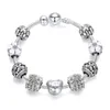 Catena LMNZB Trendy argento tibetano quadrifoglio braccialetto con perline di cristallo braccialetto di fascino braccialetto per le donne gioielli fai da te 230606