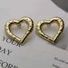 New love heart Earrings Feminine Style Smooth Brass Gold Plated Pearl Earrings Luxury Jewelry E3009