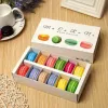 Macaron Box har 12 hålighet 20*11*5 cm matförpackningar gåvor pappersfestlådor för bageri cupcake mellanmål godis kex muffin låda ny