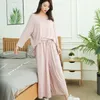 Vêtements de nuit pour femmes 6511-10Modal pyjamas pour femmes été mince à manches longues avec Extra gras et lâche 100kg MM maison vêtements costume