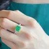 Cluster-Ringe, hochwertiger reiner 925er-Sterlingsilber-Schmuck für Damen, klassisch, quadratisch, exquisiter Ehering, Jahrestagsgeschenk