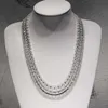 MEN 925 SIVAL مع 14K مطلي بالذهب مطلي بتنس تنس بلينغ VVS Moissanite Diamond Diamond Necklace DiCy Tennis Necklace