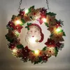 Stitch Diamond Painting With Lights Christmas Wreath Kit Diy Diamond Inlaid Home Wall Decoration Hanging Painting Christmas Gift