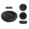 chenils stylos Super Doux Chien Lit Long En Peluche Donut Rond Chenil Confortable Moelleux Coussin Tapis Hiver Chaud Pour Chat Maison EU Entrepôt 230606