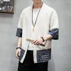 Men's Jackets Cotton Linen Shirt Men Chinese Streetwear Kimono Coat Mens Cardigan 230607