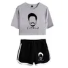 T-Shirt Camilo Echeverry Trainingsanzug Zwei Stück Set Sommer Kurzarm Crop Top + Shorts Mode Kleidung 2021 Pop Sänger frauen set