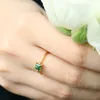 Solitaire Ring Hoge kwaliteit Groen AAA Kubieke Zirkoon Stenen Ring Kantoor voor Dames Sieraden Alledaagse kleding Feest Bijoux Femmal 230607