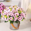 Decorative Flowers 30cm 15 Head Simulated Small Daisies Artificial Silk Bouquet Pastoral House Office Garden Immortal Plants