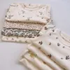 Pigiama Stampa floreale Pigiama per bambini Set di vestiti per bambini Set di vestiti per bambini per bambini Felpa Tuta per bambini Top in cotone Pantaloni Set di abbigliamento per bambini 230606