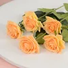 Kwiaty dekoracyjne 1PC 8 cm sztuczne jedwabie Rose zielone na dekoracje Fałszywe Force Wedding Desk Pokój DIY Bukiet Bukiet wystrój