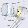 Delar badrum duschhuvudljus led 3 färgbyte temperatursensor handhållen med filter spa högtryck duschhuvudmunstycke