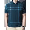 Hommes Polos BROWON Business Polo Shirt Hommes D'été Casual Lâche Respirant Antirides À Manches Courtes Plaid Tops 230607