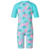 Deux pièces BAOHULU Cyan Flower bébé fille maillot de bain UV UPF50 enfants filles maillots de bain pour 3-12 ans enfants maillot de bain maillots de bain 230606