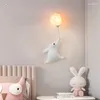 Wall Lamp Creative White Bear With 3D Moon For Bedroom Bedside Boys Girls Kids Children's Room Home Decor Lighting G9 Light