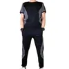 Set da corsa Arrivo Uomo Manica corta Vestito casual Elastico in vita Tasche con coulisse T-shirt color patchwork Pantaloni da jogging Set