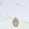 Pendant Necklaces Religion Arrival 19 Styles Copper CZ Virgin Mary For Women Men Crystal Necklace Long Chain Catholic Jewelry Gifts